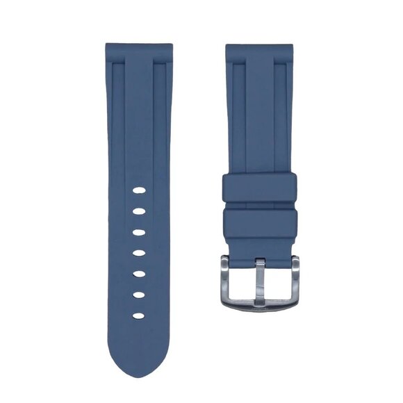 Tempomat 24mm Grey Rubber Strap for Breitling, Tudor, Panerai, Tag & More - Picture 1 of 3